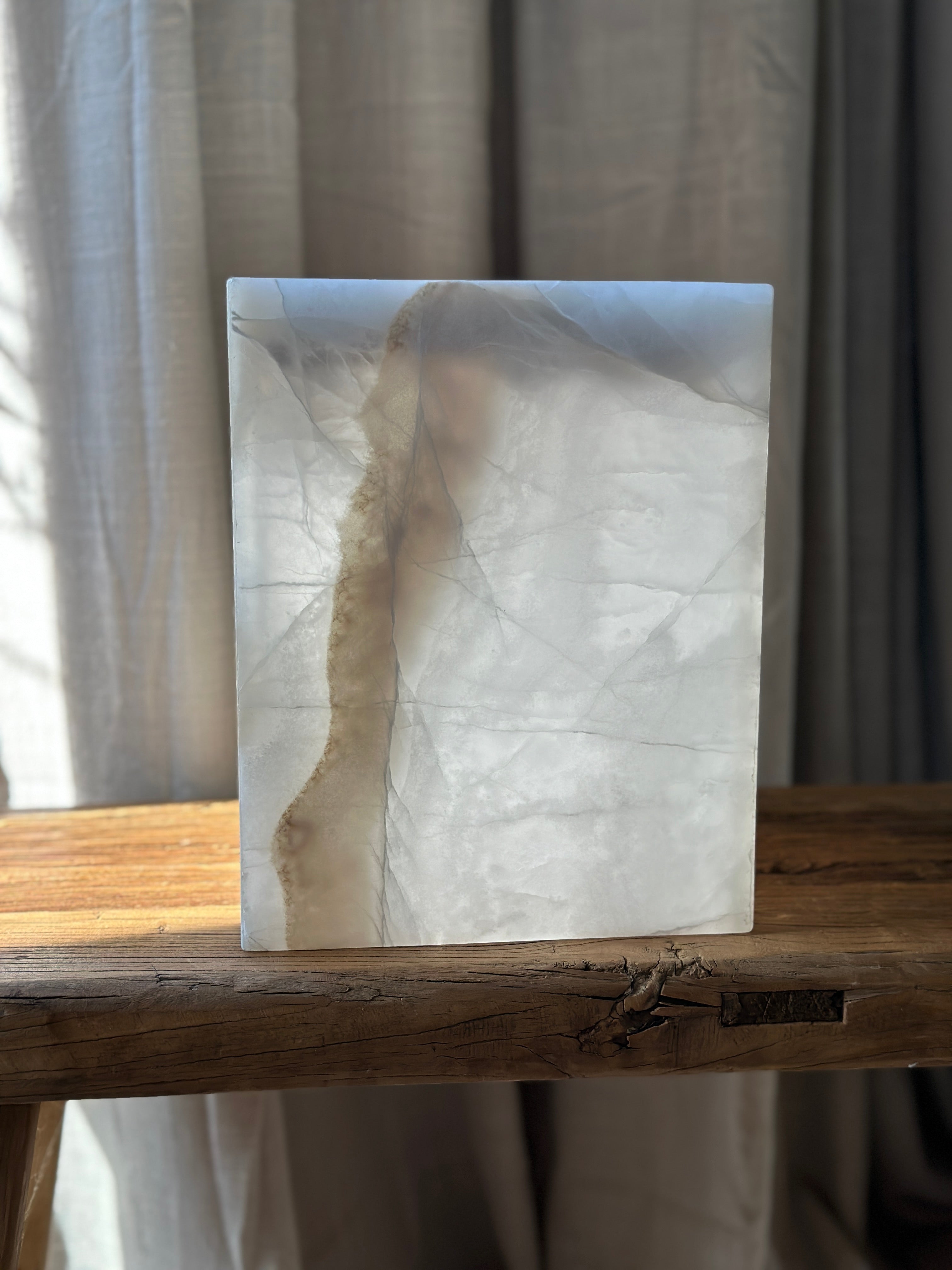 White & Amber Onyx Lamp - Seconds
