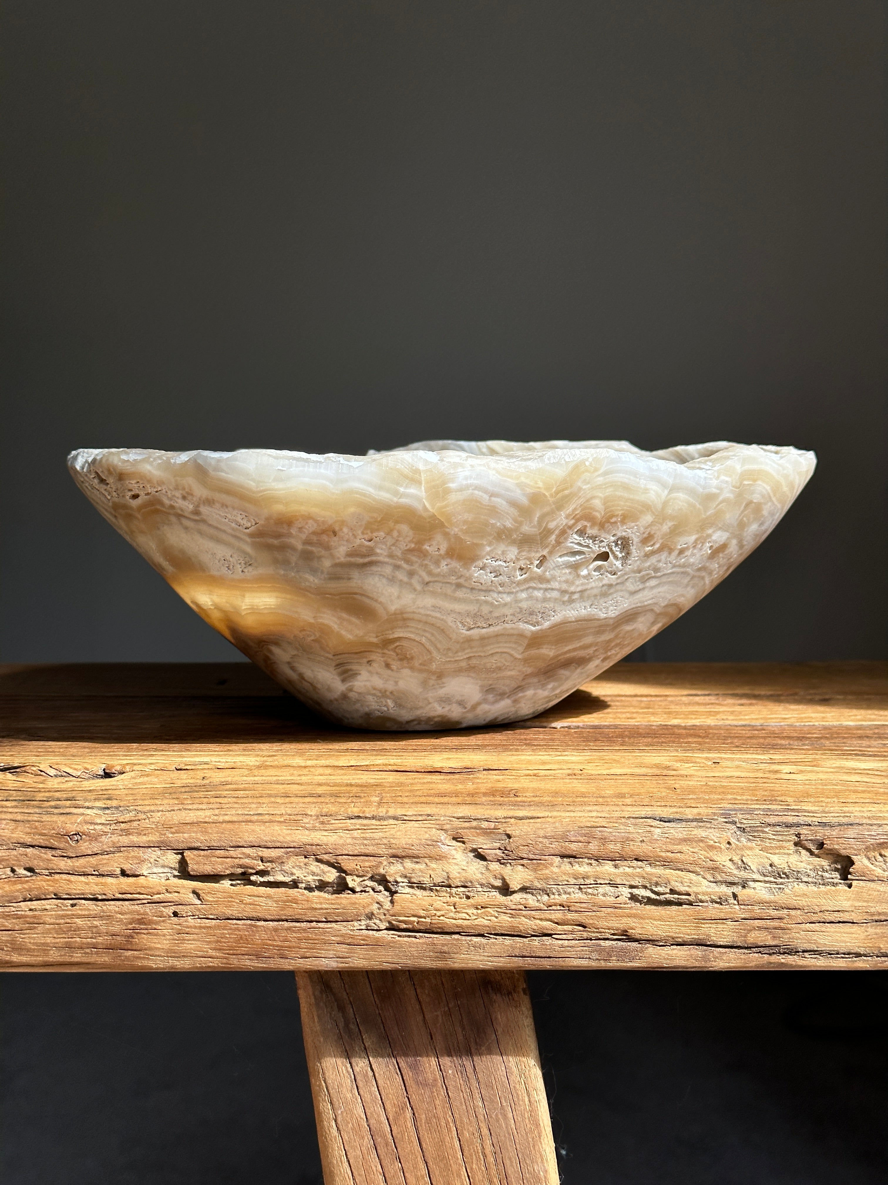 Amber & White Onyx Bowl Matte - Medium