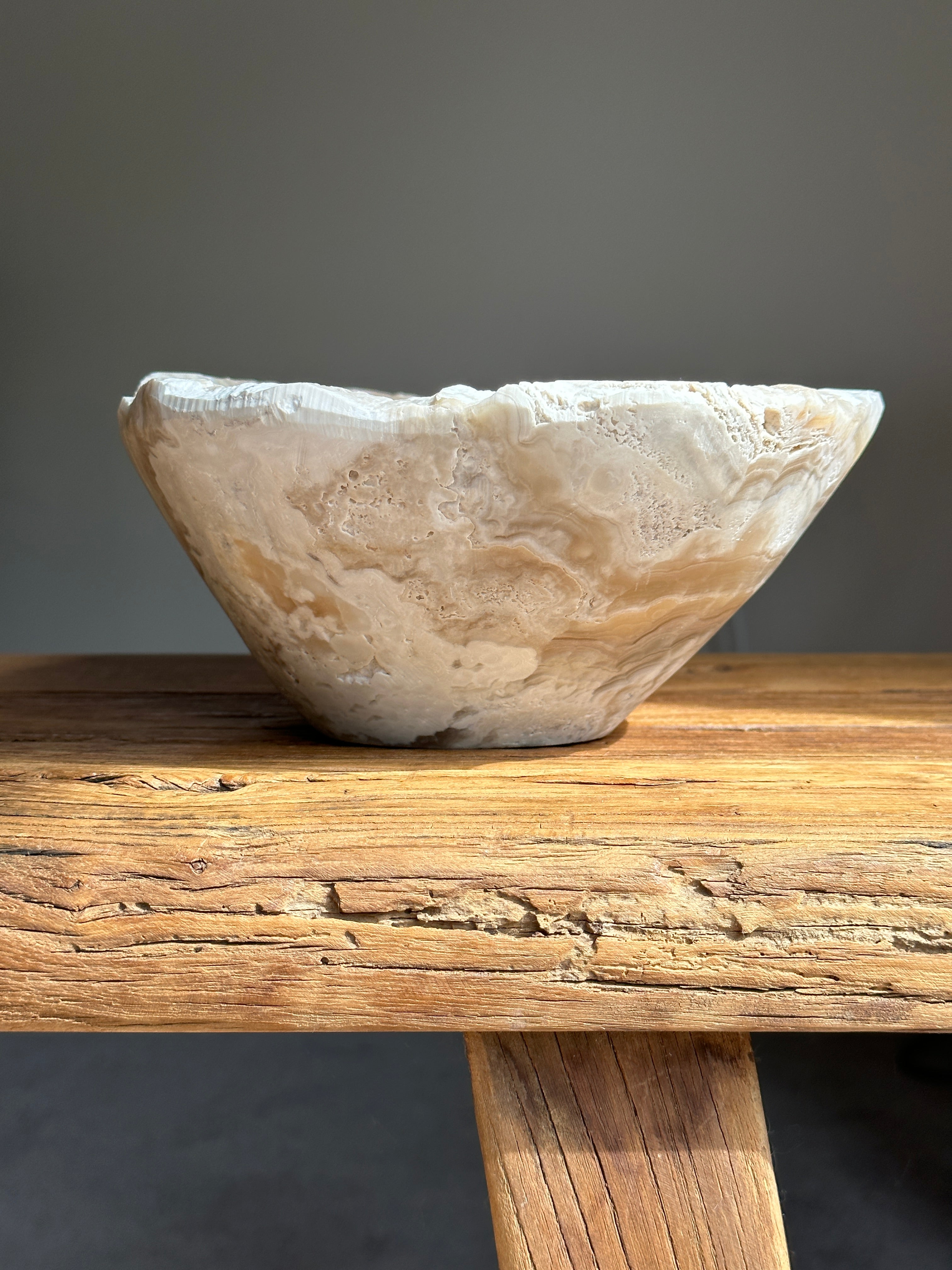 Amber & White Onyx Bowl Matte - Medium