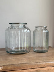 Vintage Ribbed Glass Vase