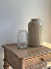 Vintage Ribbed Glass Vase