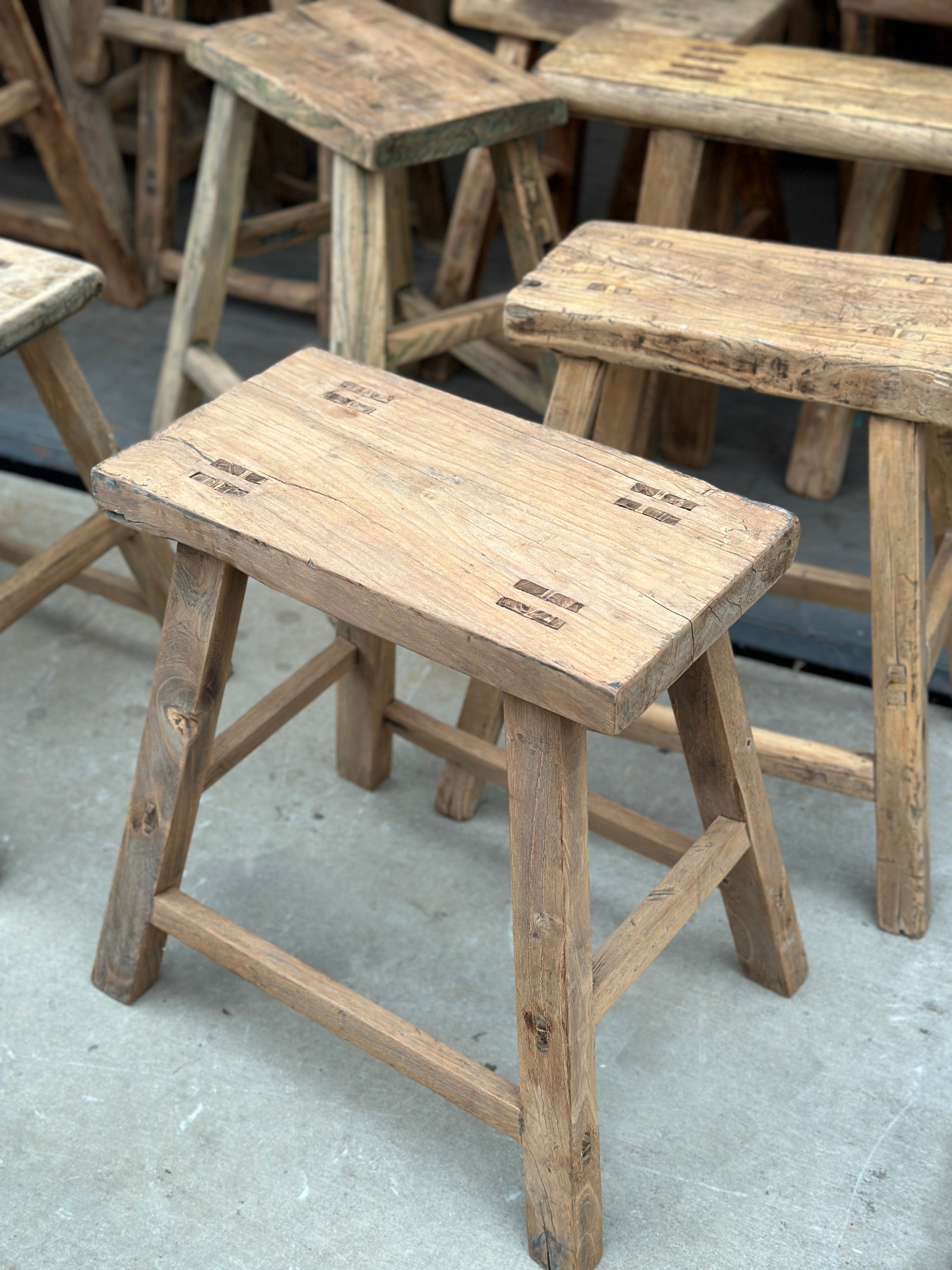 Elm Bench Stool