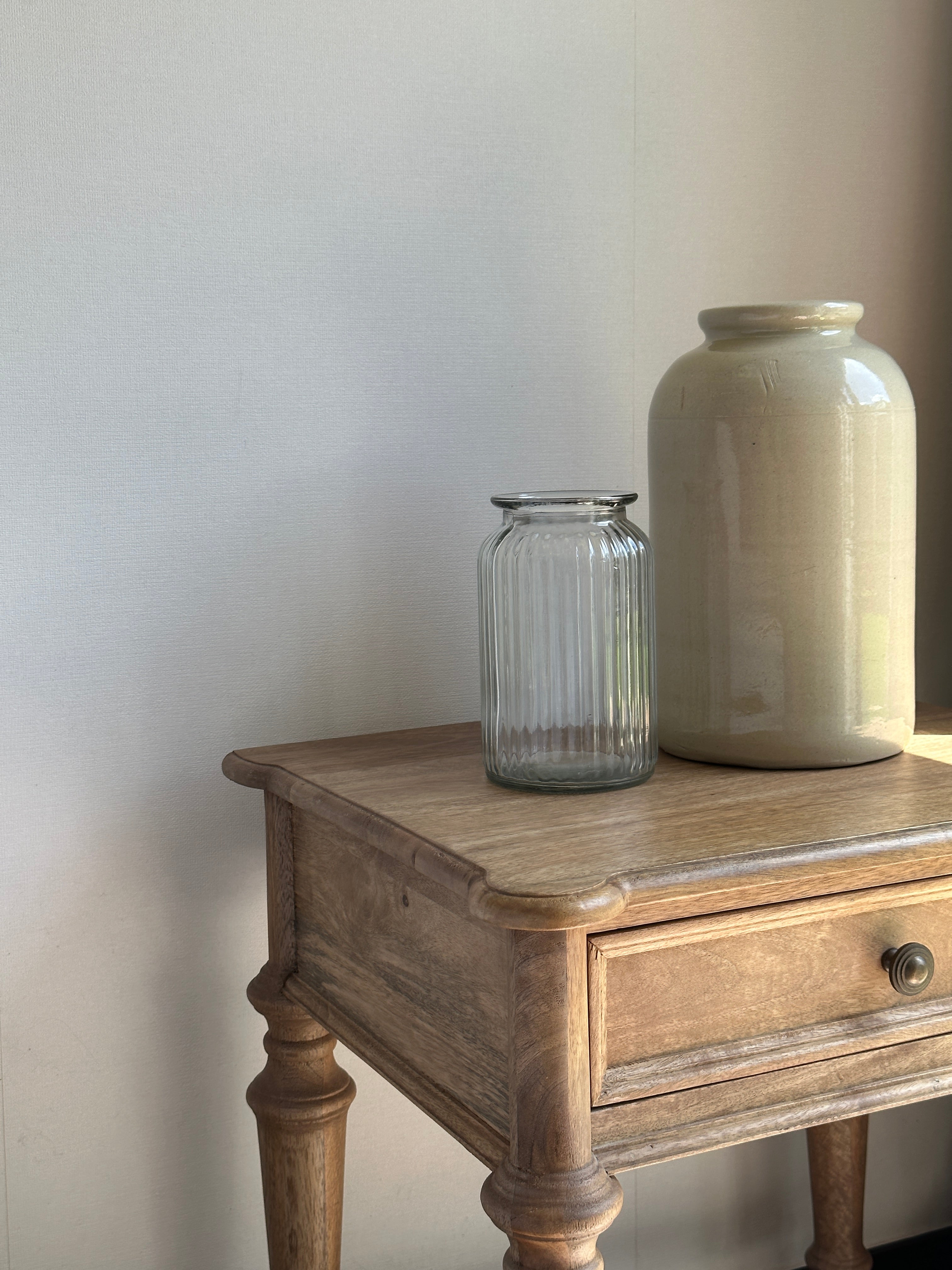 Vintage Ribbed Glass Vase