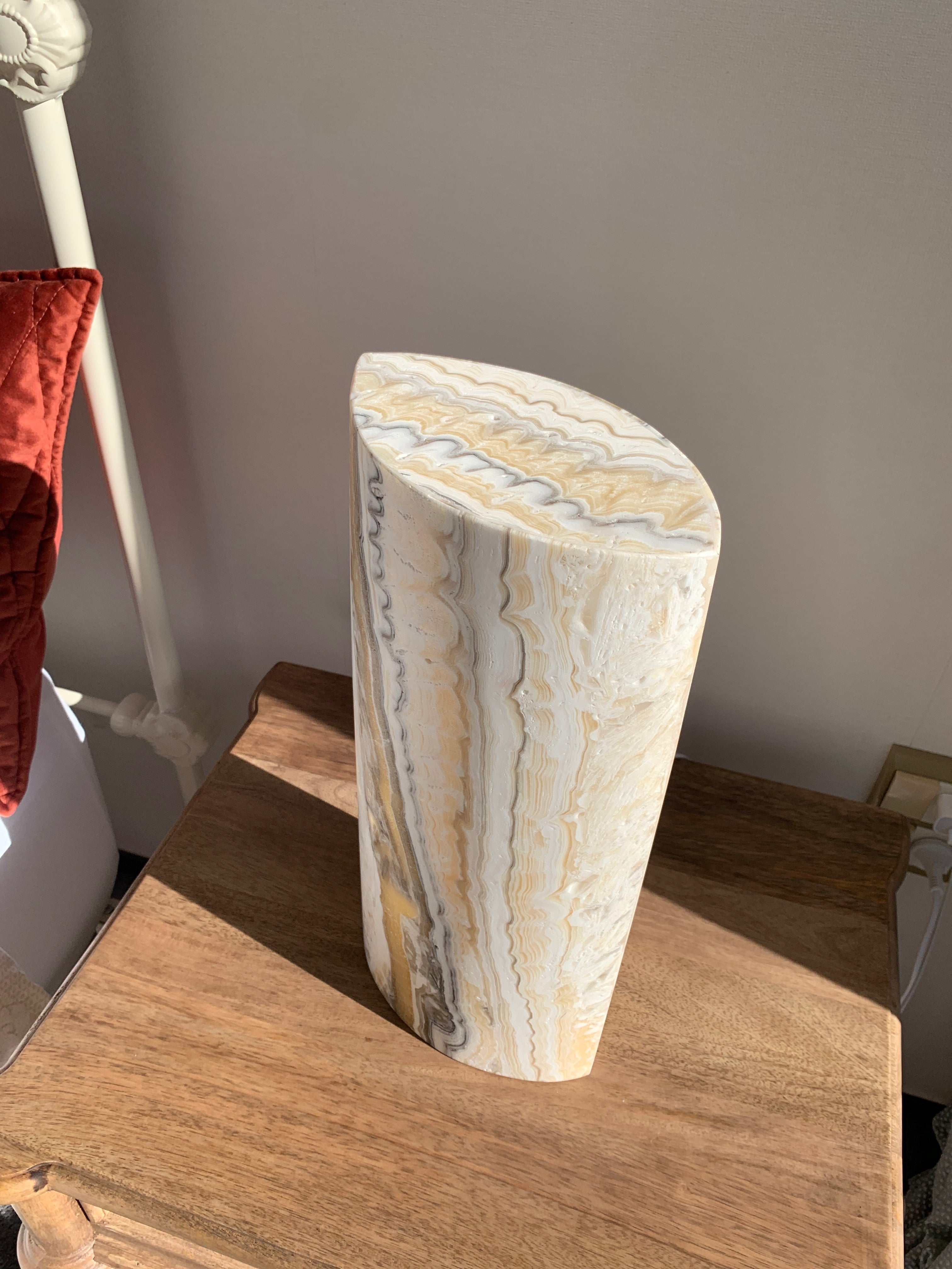 Zebra Calcite Eclipse Lamp