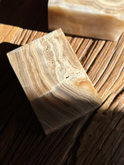 Onyx Candle Holder Square - Amber