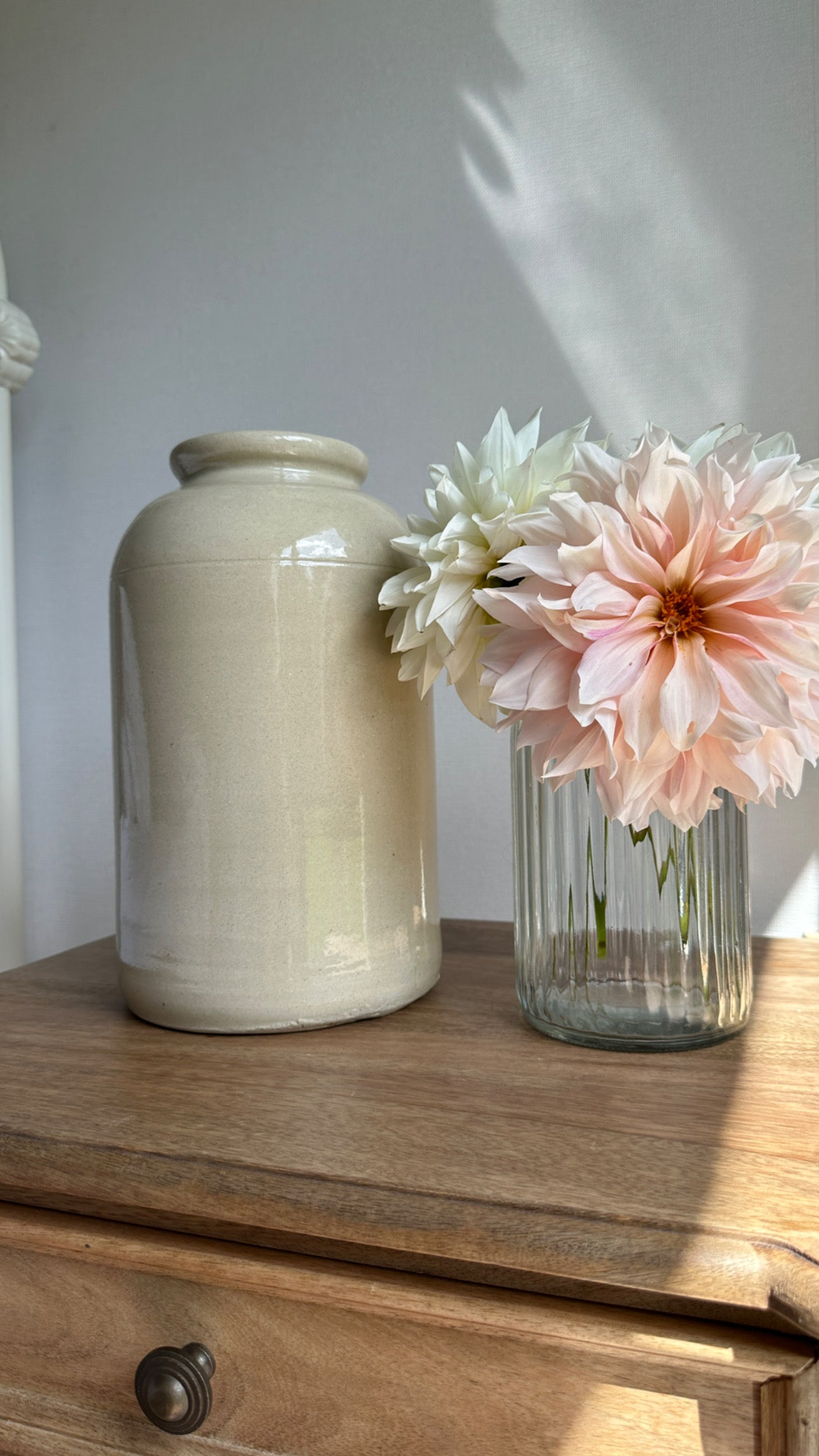Vintage Ribbed Glass Vase