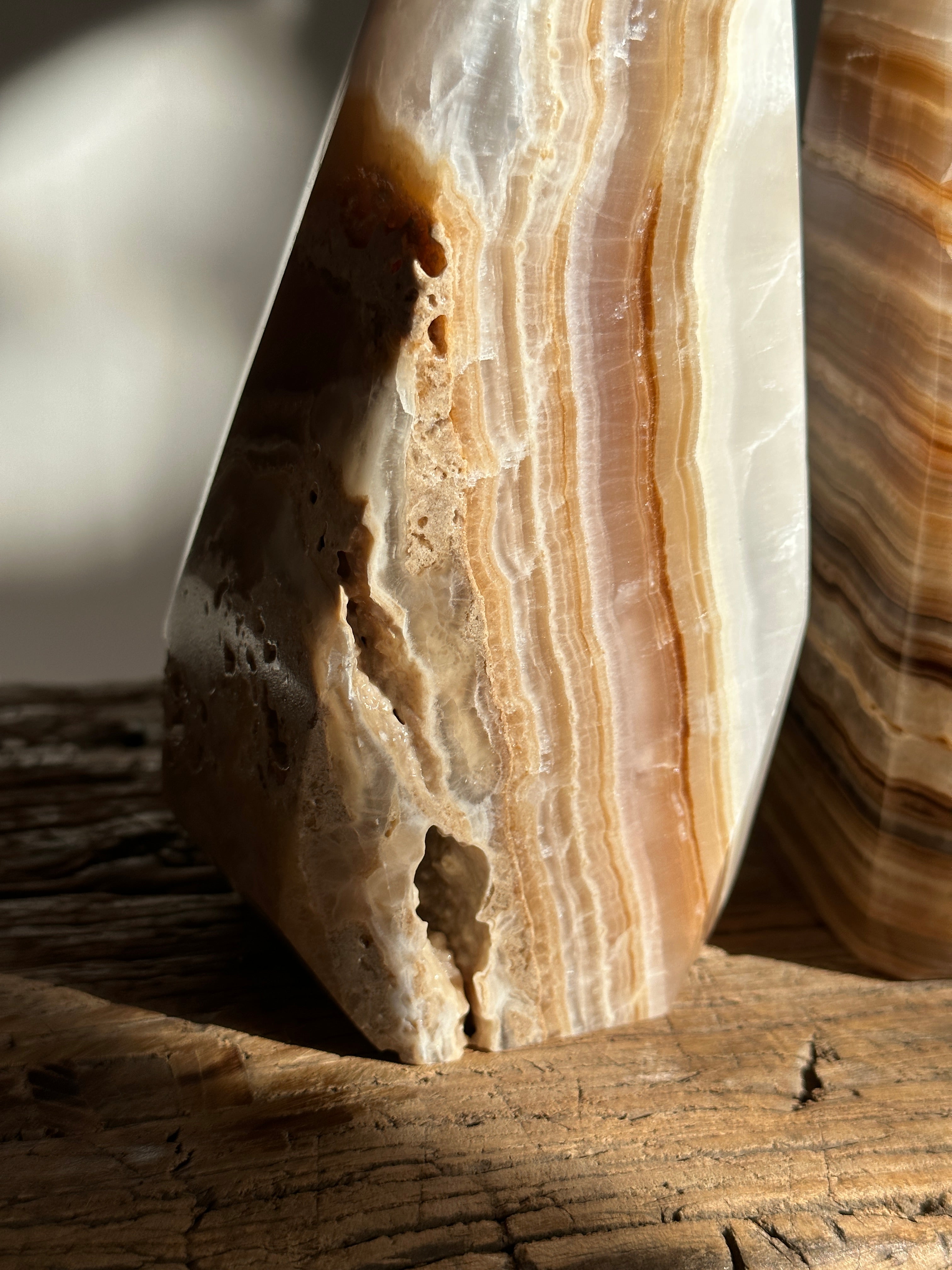 Amber & Travertine Onyx Bookends