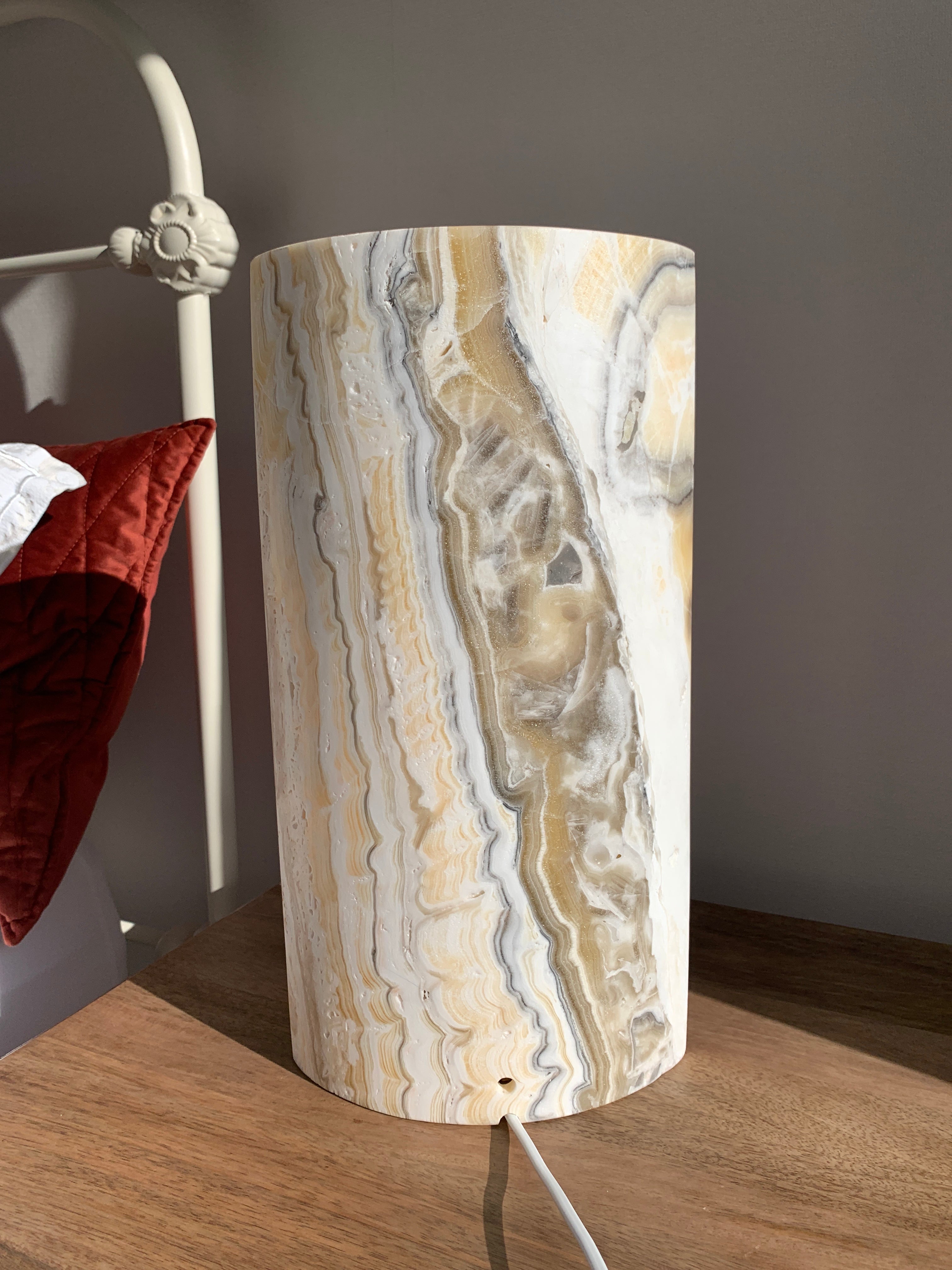 Zebra Calcite Eclipse Lamp