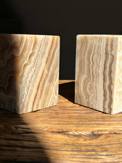 Onyx Candle Holder Square - Amber