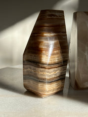 Amber & Travertine Onyx Bookends